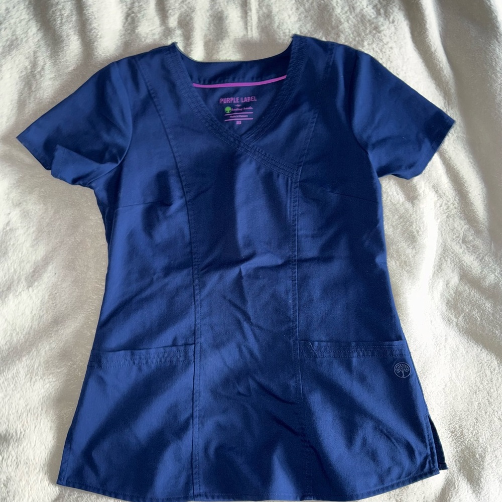 Healing Hands Women's Blue Scrub Top
